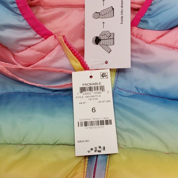 'EPIC THREADS' OMBRE 'PACKABLE PALS' WATER-RESISTANT PUFFER STYLE HOODED COAT - Picture 9 of 15